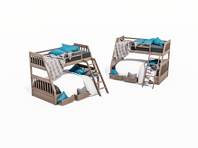 Modern bunk bed wooden bed model