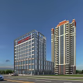 Aerial Planning of High Rise Residential Area With Surrounding Greenery and Roads