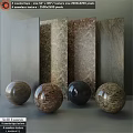 Decorative Building Components With Marble Textured Panels And Polished Spheres