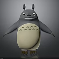 3D Totoro Character With Gray Body White Belly Smiling Face And Standing Pose