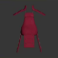 Red Abstract Biological Form With Wing Like Structures And Stepped Body Design On Dark Surface