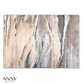 Modern Square Rug With Natural Abstract Texture In Beige Grey Brown Tones