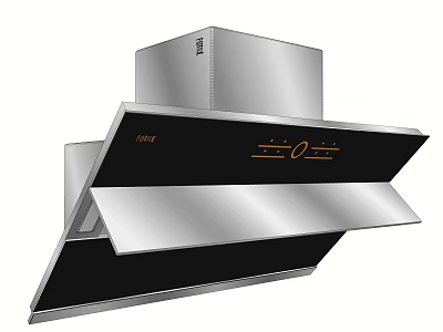 Modern Kitchen Range Hood With Stainless Steel Black Finish And Digital Control Panel 3d model