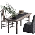 Wind desk and chair combination 3d model