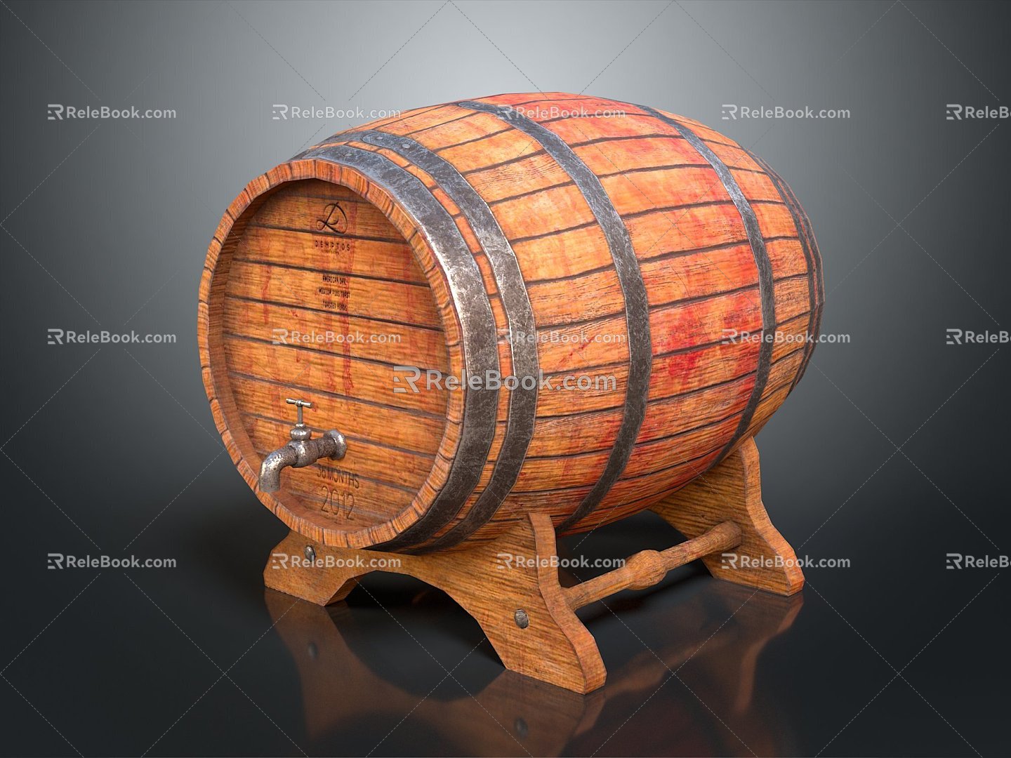 Wooden Barrel Beer Barrel Wine Barrel Water Barrel 3d model