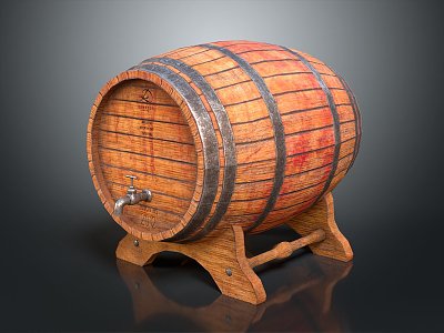 Wooden Barrel Beer Barrel Wine Barrel Water Barrel 3d model