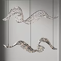 Modern Wave Shaped Crystal Chandeliers Hanging With Sparkling Glow In Contemporary Design