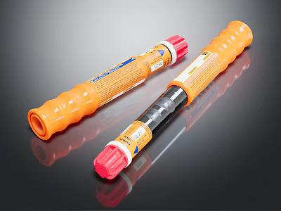 Orange And Red Manual Sealant Applicator Guns With Plastic Handles For Home Use 3d model