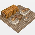 Modern Bread Food Beverage Toasted Bread Block Bread 3d model