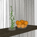 Modern Drinks Fruit Ornaments Fruit Tray Drinking Orange Glass 3d model