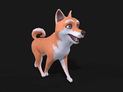 Anime Akita Dog Cartoon Puppy Cartoon Animal Anime Animal Shiba Dog Pet Dog 3d model
