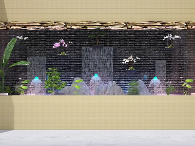 modern landscape wall waterscape wall 3d model modern landscape wall waterscape wall 3d model