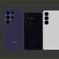 Samsung Smartphones in Three Colors Purple Dark Blue White With Camera Module Design