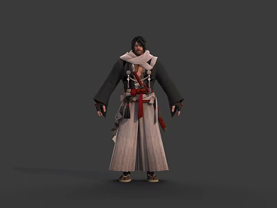 Modern game character Japanese ronin 3d model Modern game character Japanese ronin 3d model