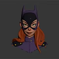 Game Movie Character 3D Model With Purple Bat Helmet Red Hair And Green Eyes