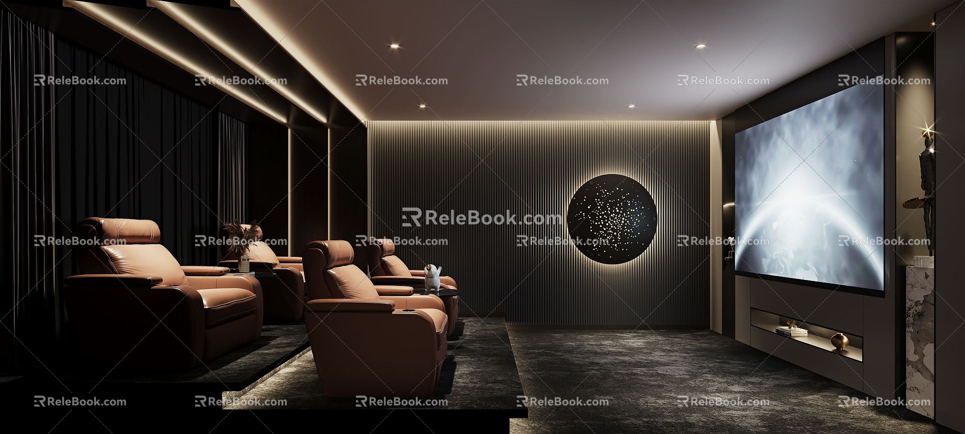 modern video room 3d model