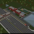 Campus Layout Aerial View Featuring Administrative Buildings Sports Field Entrance Gate And Roadway