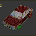 Red Sedan Car With Sleek Body Design And Tinted Windows 3D Render