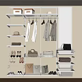 Modern Open Wardrobe Design with Hanging Clothes Shelves Shoes Bags and Storage Space