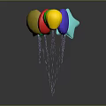 Colorful Star Shaped And Round Balloons With Shiny Surfaces In Various Bright Colors