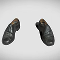 Black Leather Dress Shoes Classic Lace Up Design For Men Formal Footwear