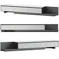 Modern TV Stand Design With Sleek White And Gray Storage Drawers
