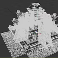 Ancient Architecture Featuring Pyramid Structure With Multiple Stepped Layers Stone Construction And Small Top Building