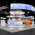 Wuhan Exhibition Booth Circular Multi Level With Lighting Cultural Tourism Display Counters LED Screens