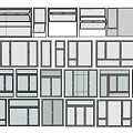 Various Window And Door Designs For Modern Building Components Collection 3d model