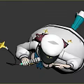 Vibrant Anime Character With Purple Pink Hair In Teal Uniform And White Coat Holding Baton And Small Creature