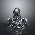 Biomechanical Character With Sci-Fi Armor And Detailed Cybernetic Body Features