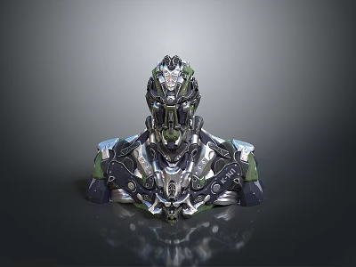 Biomechanical Character With Sci-Fi Armor And Detailed Cybernetic Body Features 3d model