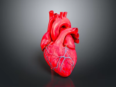 Detailed Human Heart Anatomical Model With Visible Red Veins And 3D Rendered Structure 3d model
