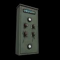 Industrial Equipment Control Panel With Digital Display Screen Control Knobs And Gauges