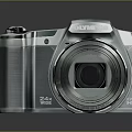 Olympus Silver Digital Camera With Sleek Design And Built In Lens 3d model
