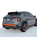 Gray Crossover Car With Modern Design LED Headlights Orange Accents And Alloy Wheels