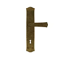 Classic Vintage Brass Door Handle With Keyhole And Decorative Edge Design