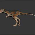 Detailed Dinosaur Character Design With Standing Pose Blue Brown Patterns And 3d model