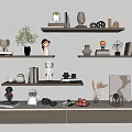 Modern Decoration Combination Simple Background Wall Storage Rack 3d model