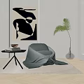 Quiet single sofa 3d model