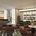 Modern Bright Sales Office With Full Glass Facade And Cozy Urban Reception Lounge Area