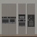 Modern Grey Kitchen Cabinets with Built in Appliances and Sleek Design