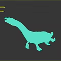White Dinosaur Model With Long Neck And Realistic Texture On Gray Reflective Surface 3d model