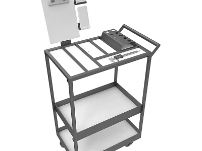 Mobile Equipment Utility Cart With Multiple Shelves And Tool Storage Organizer 3d model