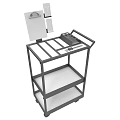 Mobile Equipment Utility Cart With Multiple Shelves And Tool Storage Organizer