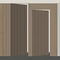Modern Wooden Hinged Door Design With Vertical Stripes And Frame Details