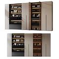 Modern Wine Cabinet Design With Glass Doors LED Lighting And Wine Glass Storage
