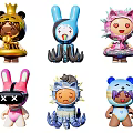 Colorful Cartoon Collectible Figures With Various Cute Character Designs And Outfits