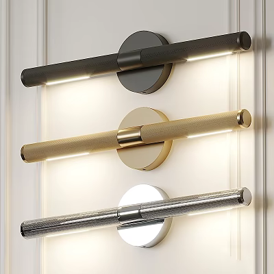 Modern Minimalist Wall Lights in Black Gold Silver Metal Design for Home Interior Decor 3d model