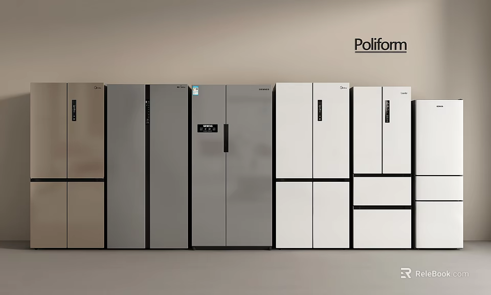 Poliform Modern Refrigerator Collection With Various Colors And Sleek Designs For Contemporary Kitchens 3d model 
